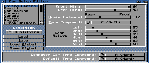 Car Setup Editor