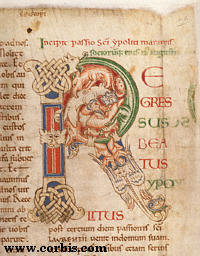 Illuminated Manuscript, Canterbury Cathedral Canterbury, England, UK  (www.corbis.com/Angelo Hornak Image ID: AH001438)